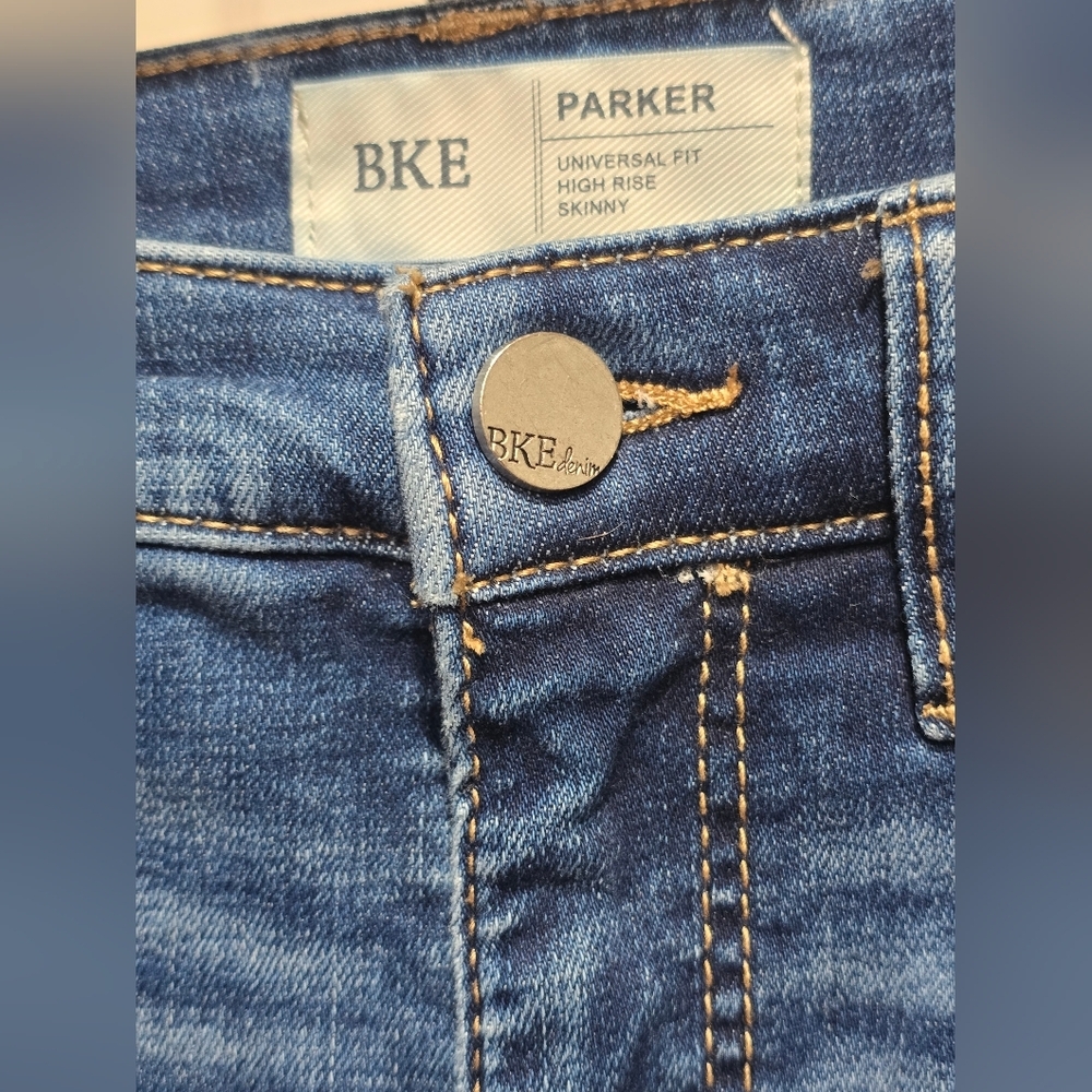 BKE Parker Distressed High Rise Skinny Blue Jeans Size 26 - Picture 9 of 12